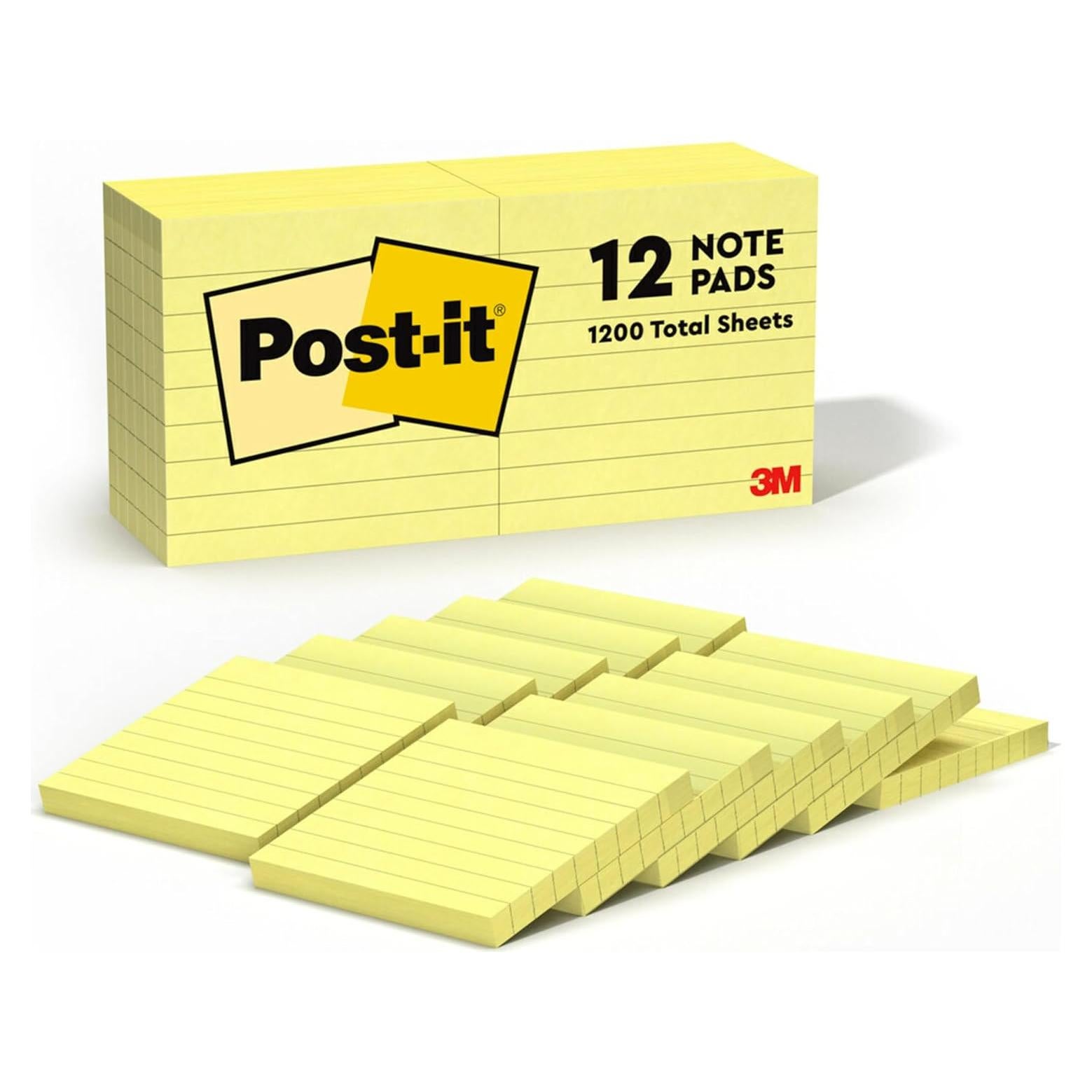 Notas Adhesivas Rayadas Post-it Amarillo 7.62x7.62 cm 12 Blocs