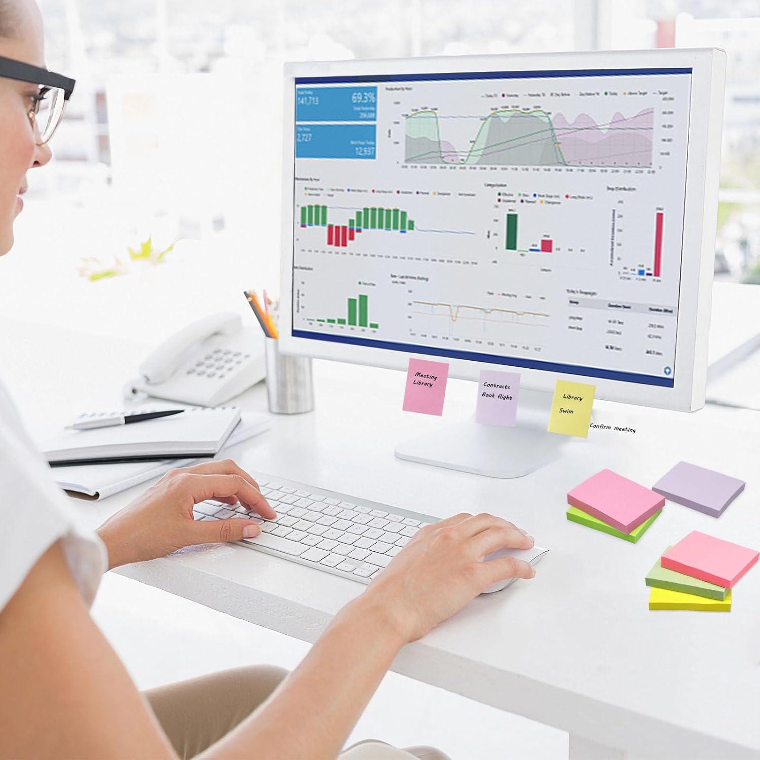 Paquete de 36 Notas Adhesivas HQCME 1.5x5 cm 2160 Hojas Pastel