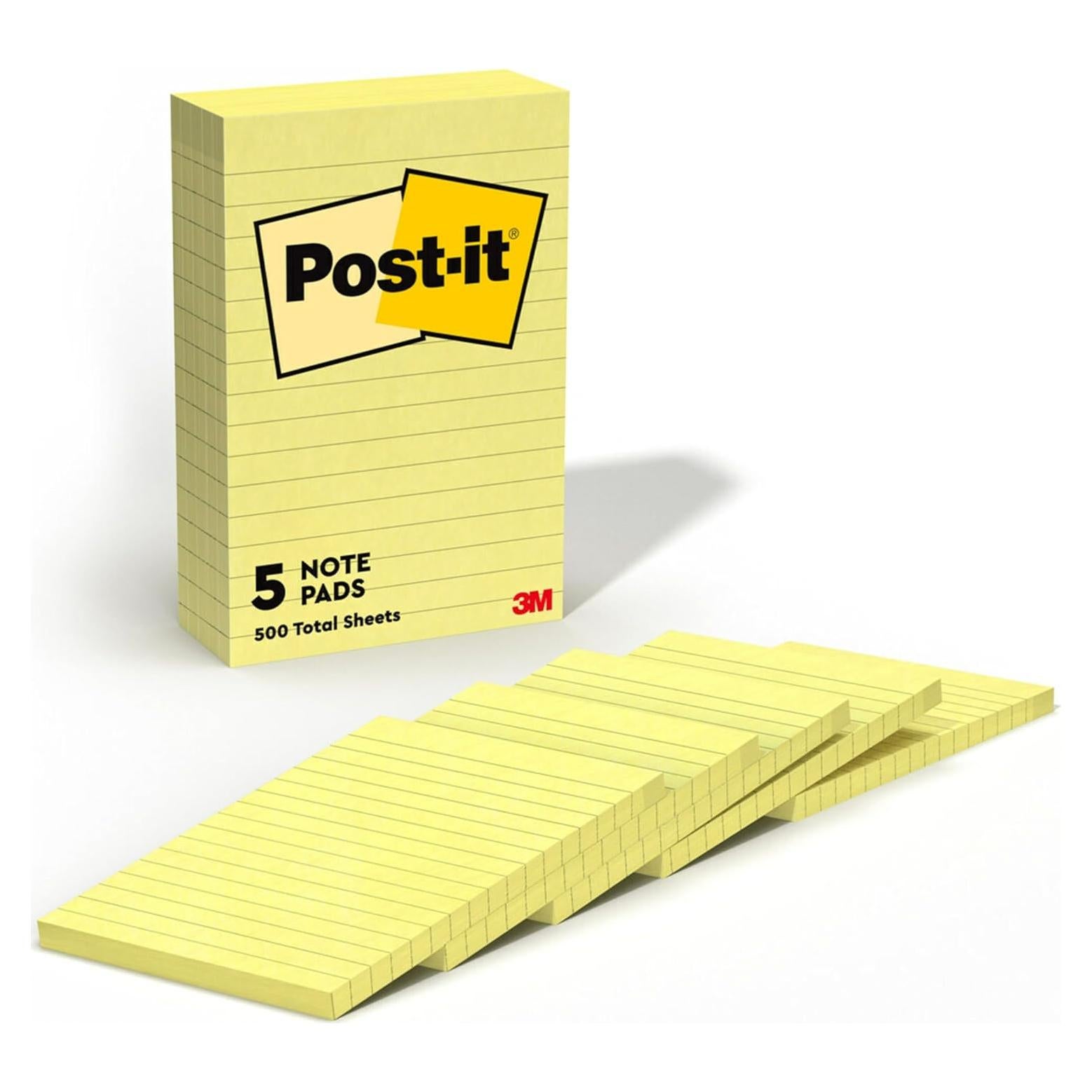 Notas Adhesivas Post-it Amarillo Canario 10.16x15.24 cm 5 Blocs