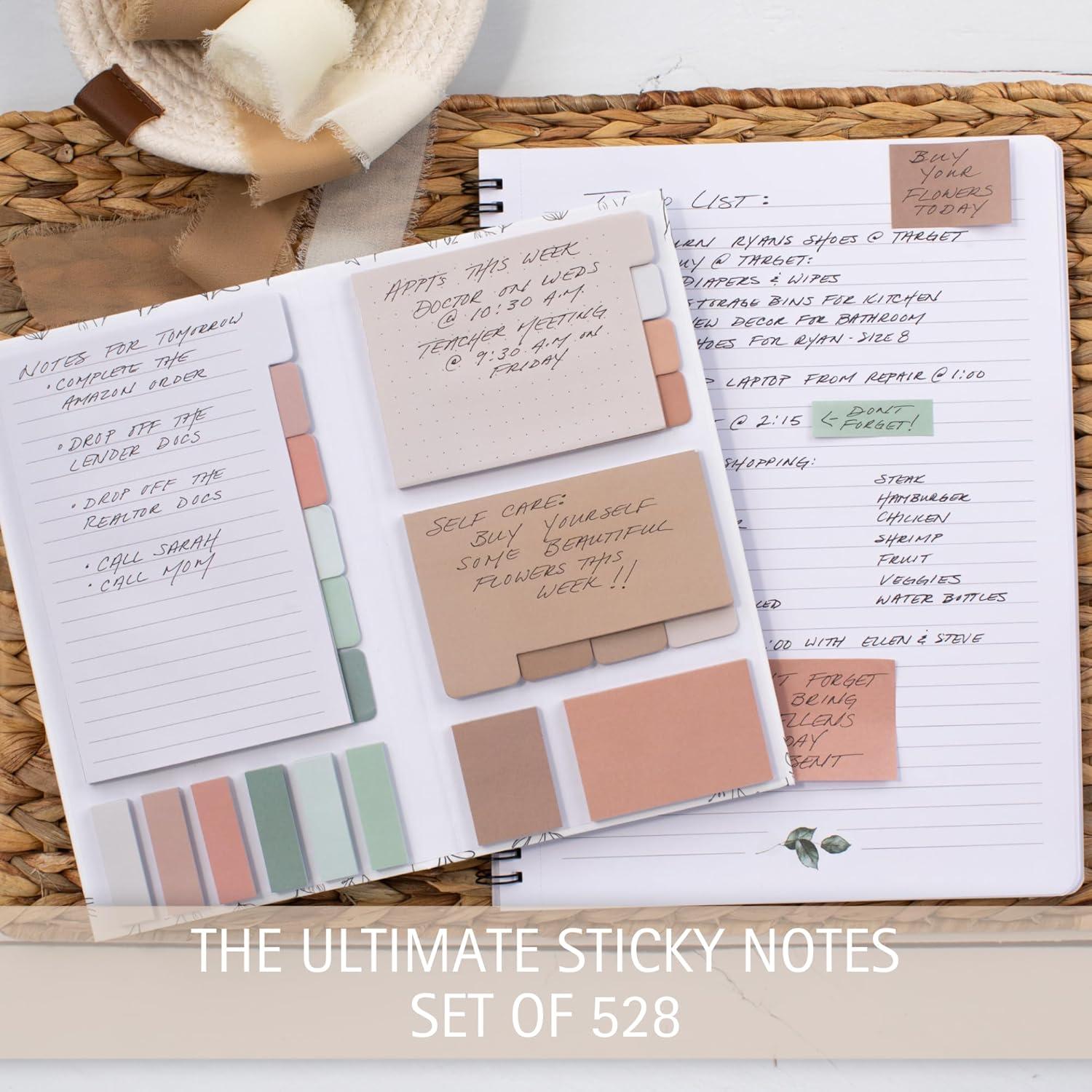 Juego de Notas Adhesivas ZICOTO 528 Hojas Colores Pastel
