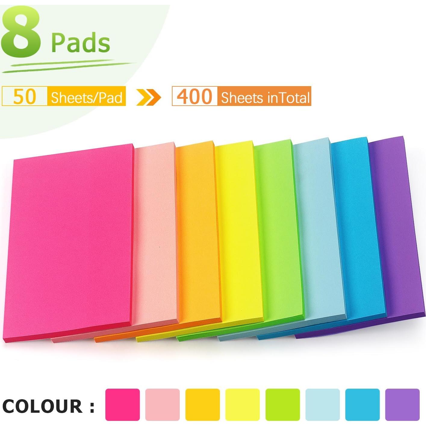 Notas Adhesivas Winner Aura 7.62x12.7 cm 8 Paquetes 400 Hojas