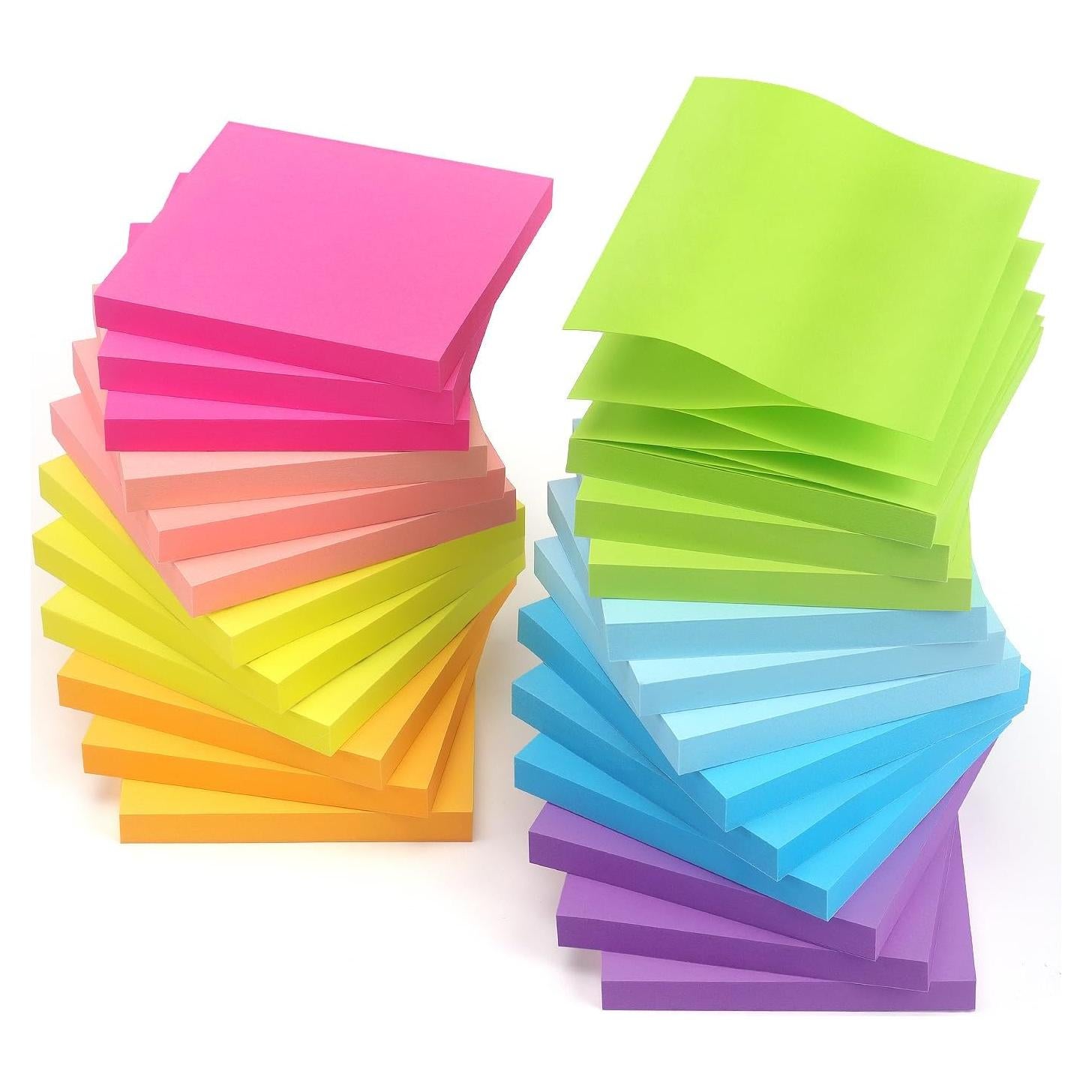 Notas Adhesivas 3x3 cm Phthdoty 24 Colores Brillantes