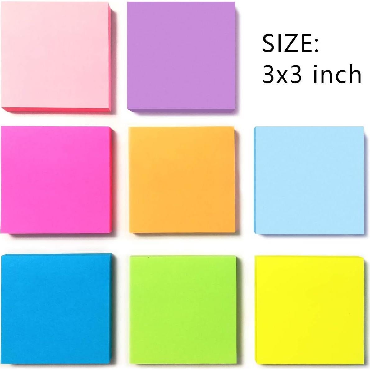 Notas Adhesivas 3x3 cm Phthdoty 24 Colores Brillantes