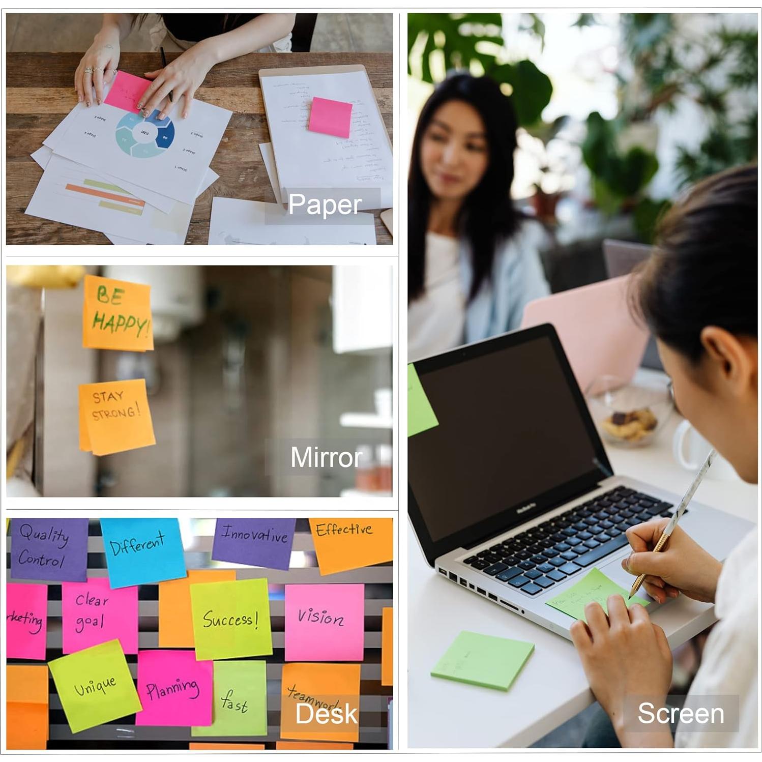 Notas Adhesivas Ezzgol 60 Blocs 3x3" (7.62cm) Colores Brillantes