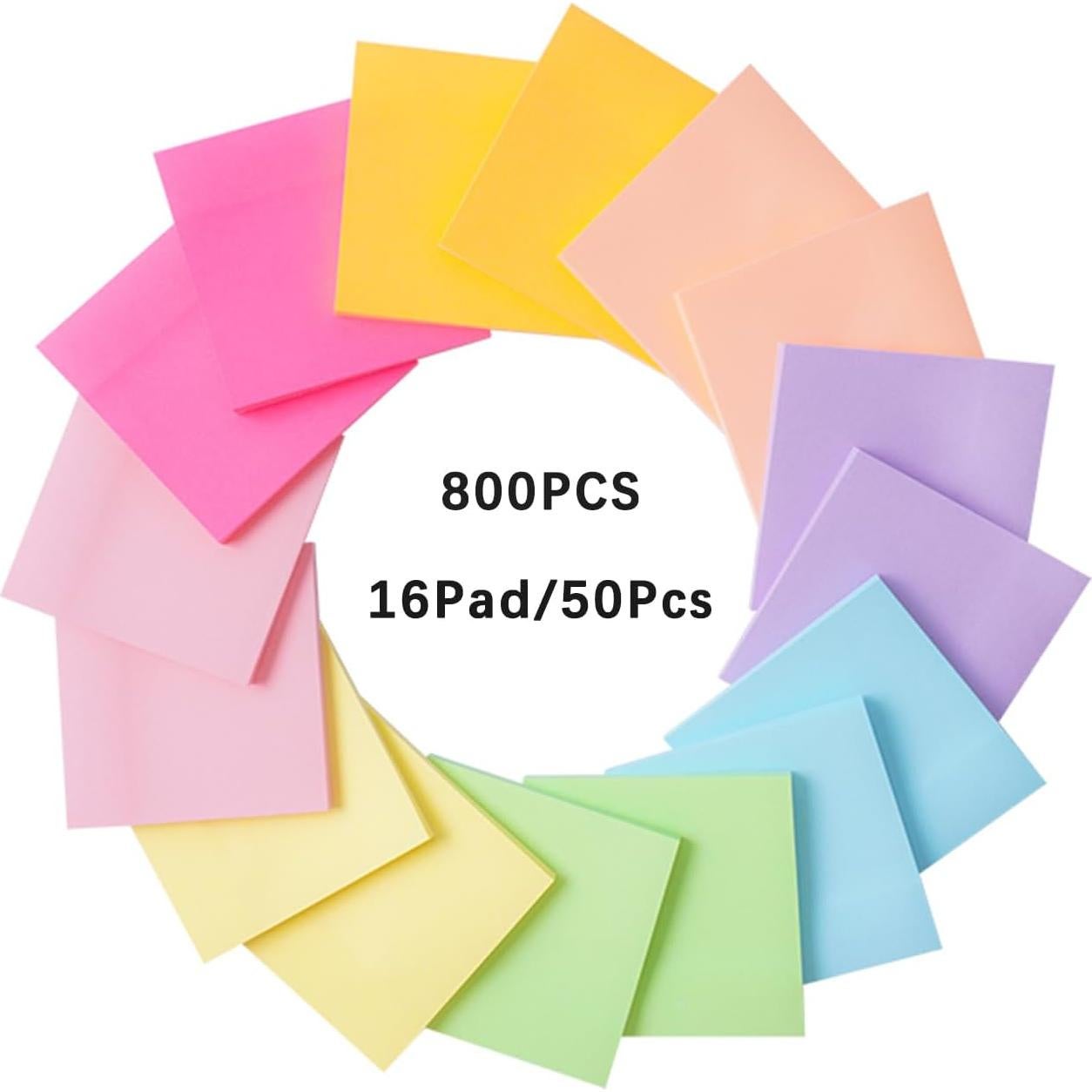 Notas Adhesivas MIUTME 16 Blocs 7.62x7.62 cm Multicolores