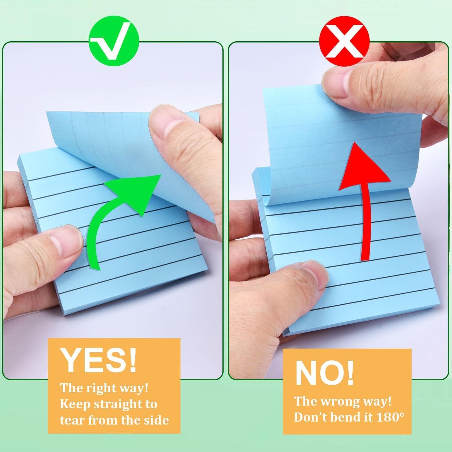 Paquete de 9 Notas Adhesivas Rayadas WSPER 7.62x7.62 cm Multicolor