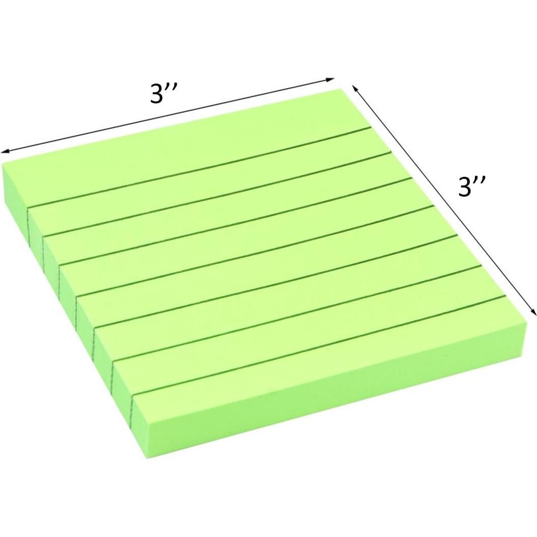 Paquete de 9 Notas Adhesivas Rayadas WSPER 7.62x7.62 cm Multicolor