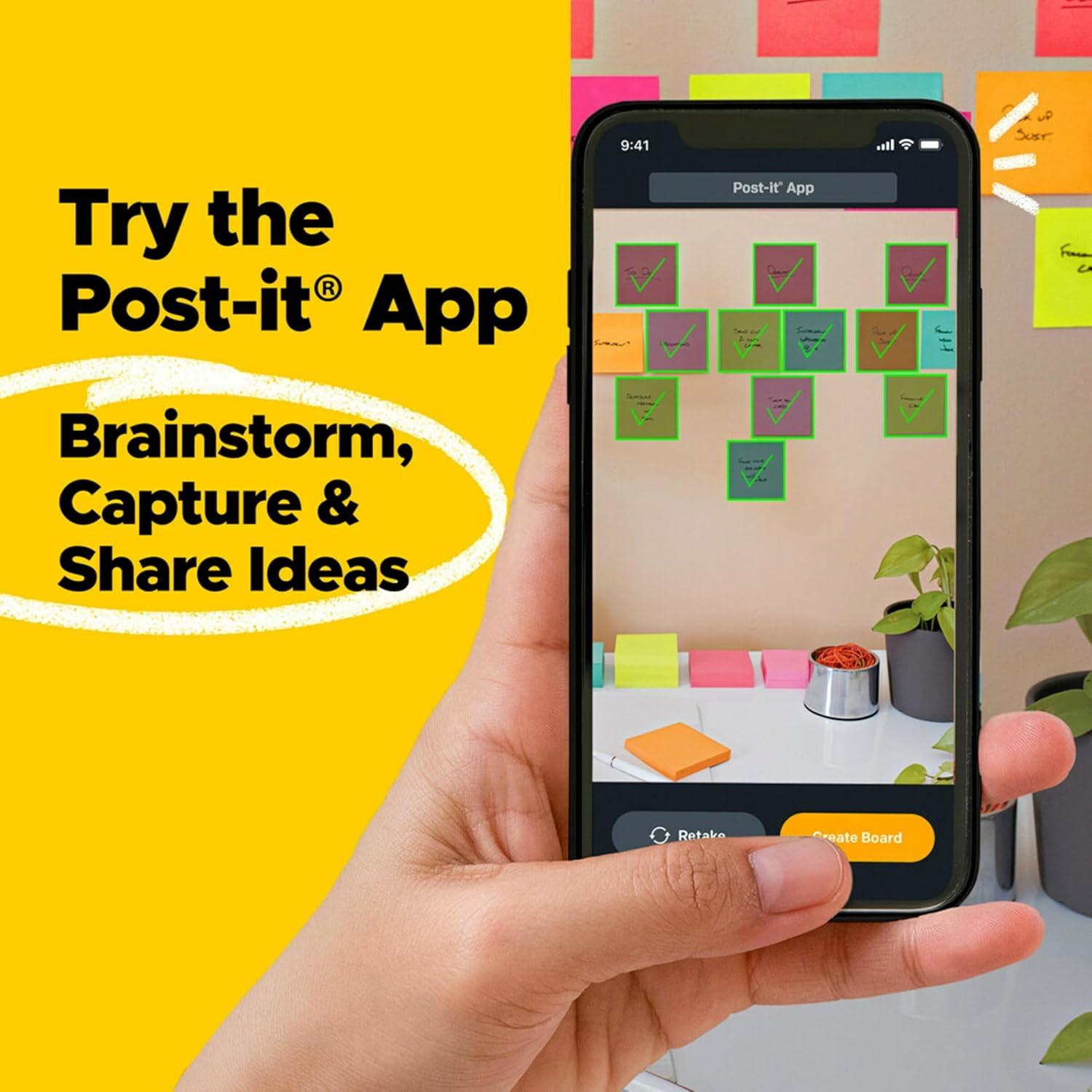 Notas Post-it Súper Adhesivas Neones Supernova 12 Blocs 7.62x7.62 cm