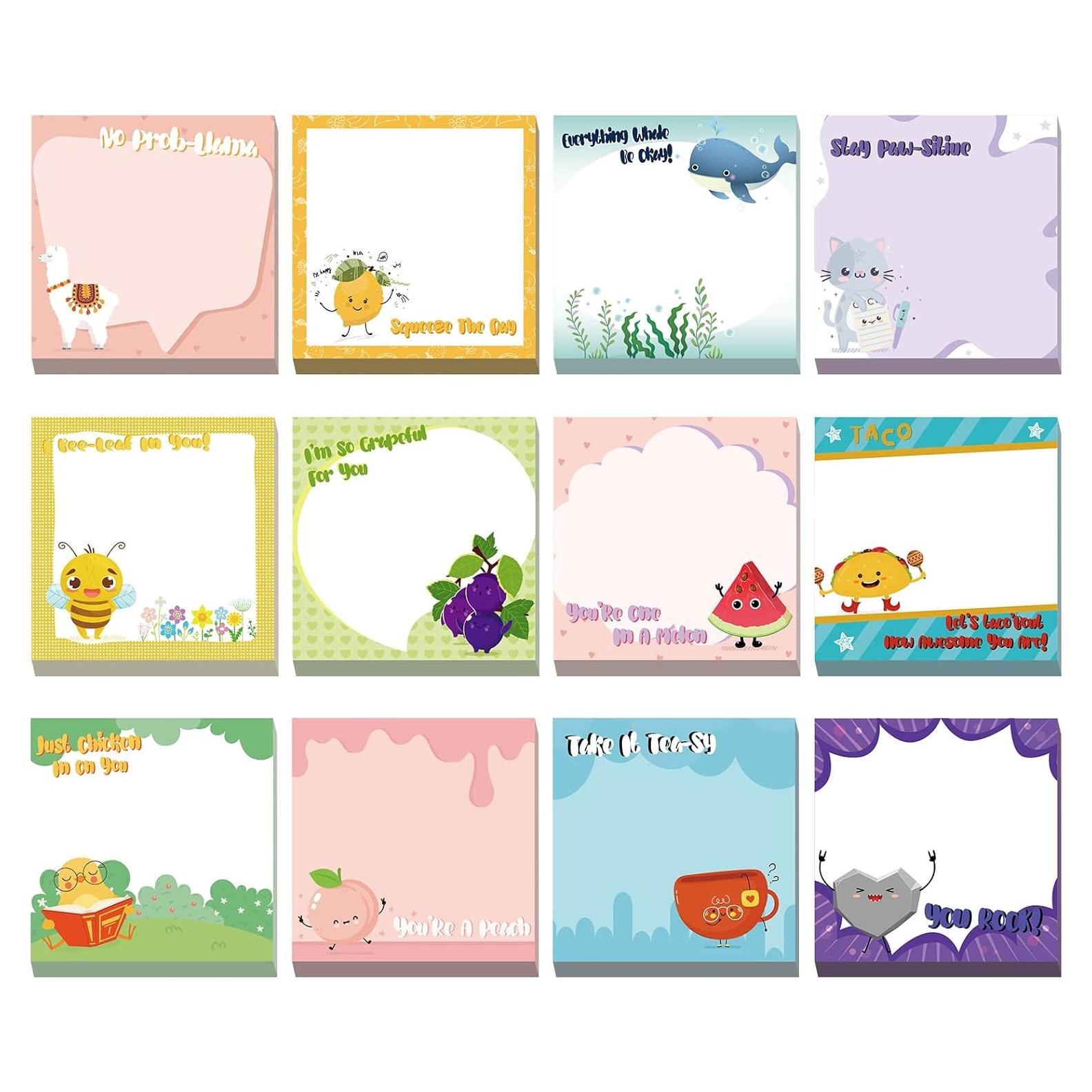 Bloc de Notas Adhesivas Geyee 12 Pcs Motivacionales 7.62 cm