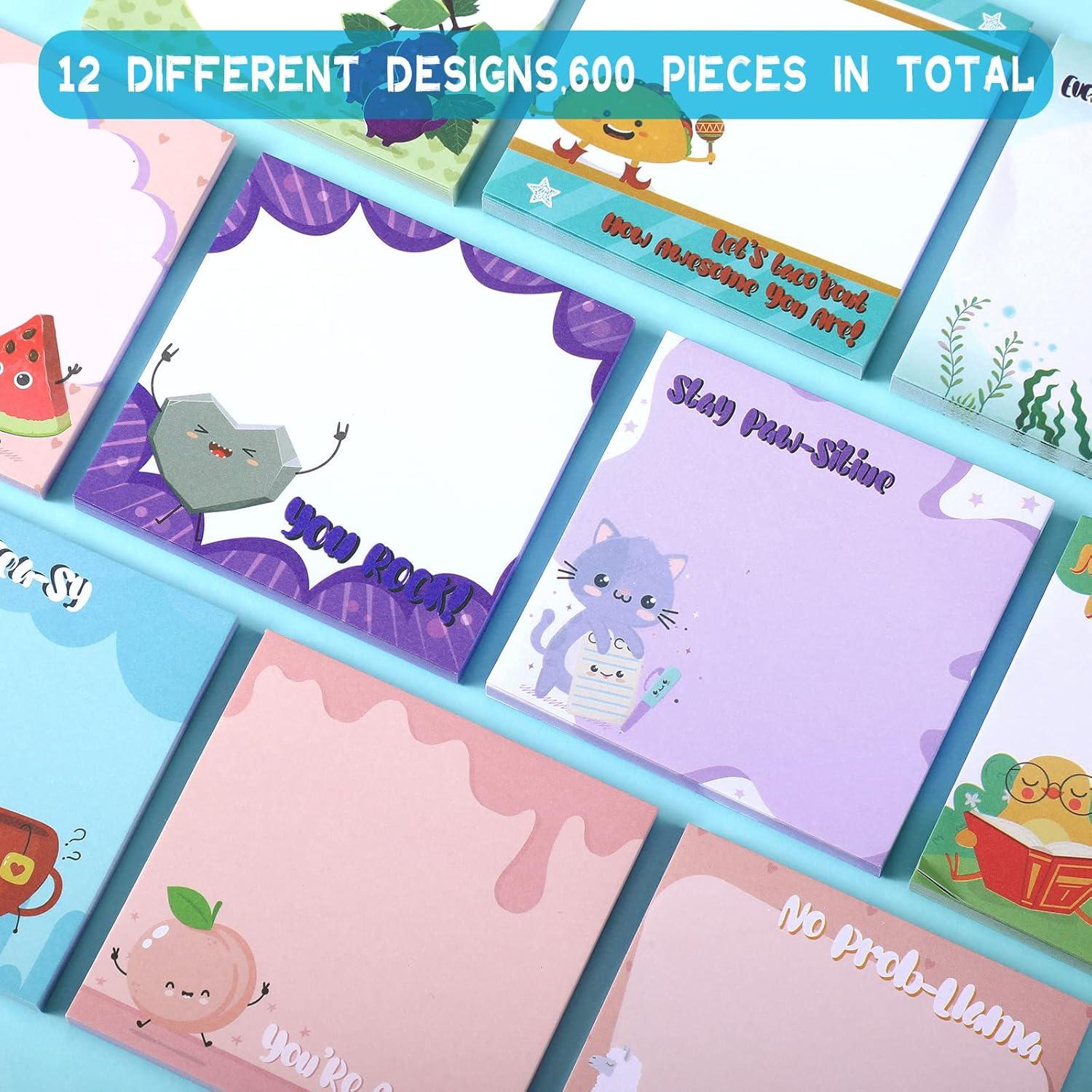 Bloc de Notas Adhesivas Geyee 12 Pcs Motivacionales 7.62 cm