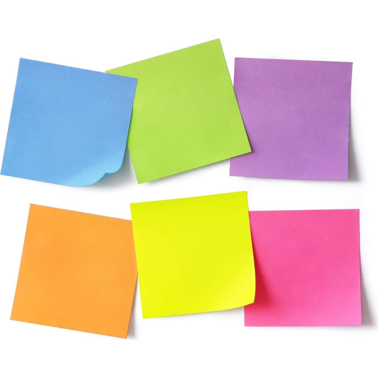 Notas Adhesivas 7.62x7.62 cm Osboo 6 Colores Brillantes 600 Hojas