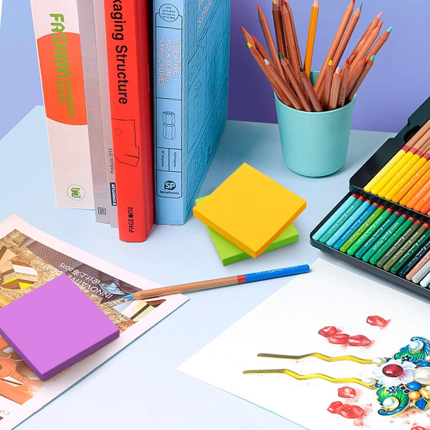 Notas Adhesivas 7.62x7.62 cm Osboo 6 Colores Brillantes 600 Hojas