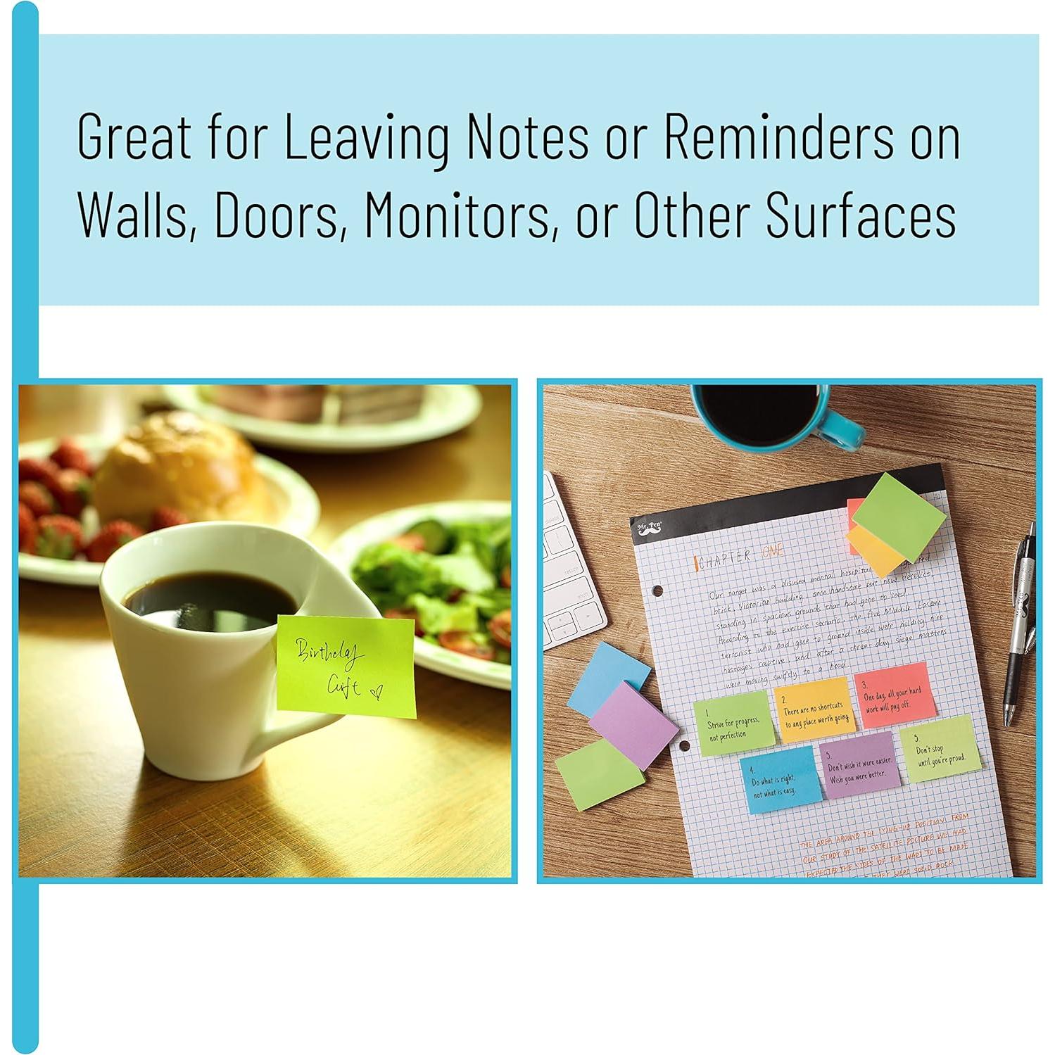 Notas Adhesivas Mr. Pen 3.81x5.08 cm, 36 Hojas, Coloridas