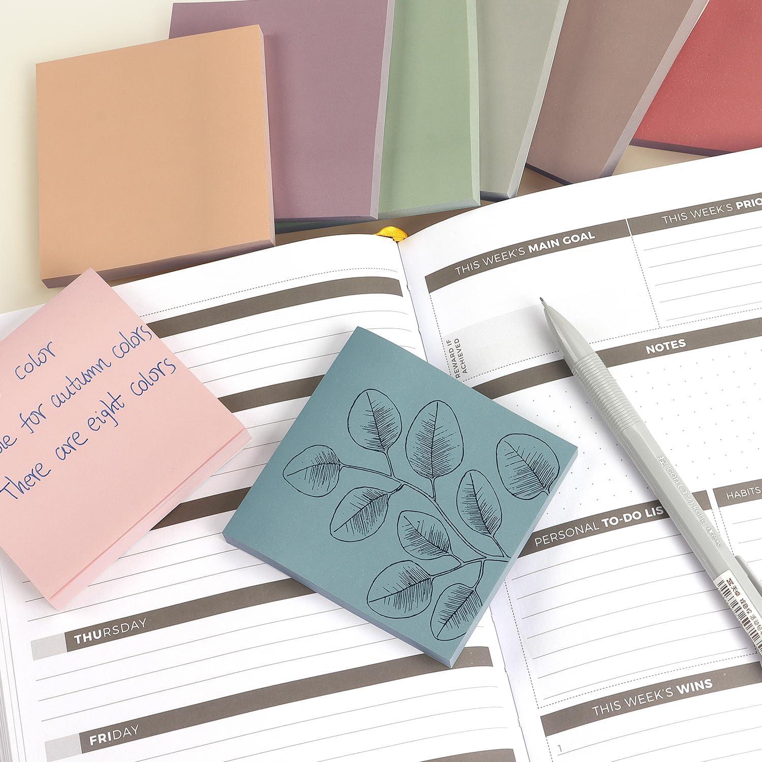 Notas Adhesivas 7.62x7.62 cm Osboo 8 Colores Morandi 560 Hojas