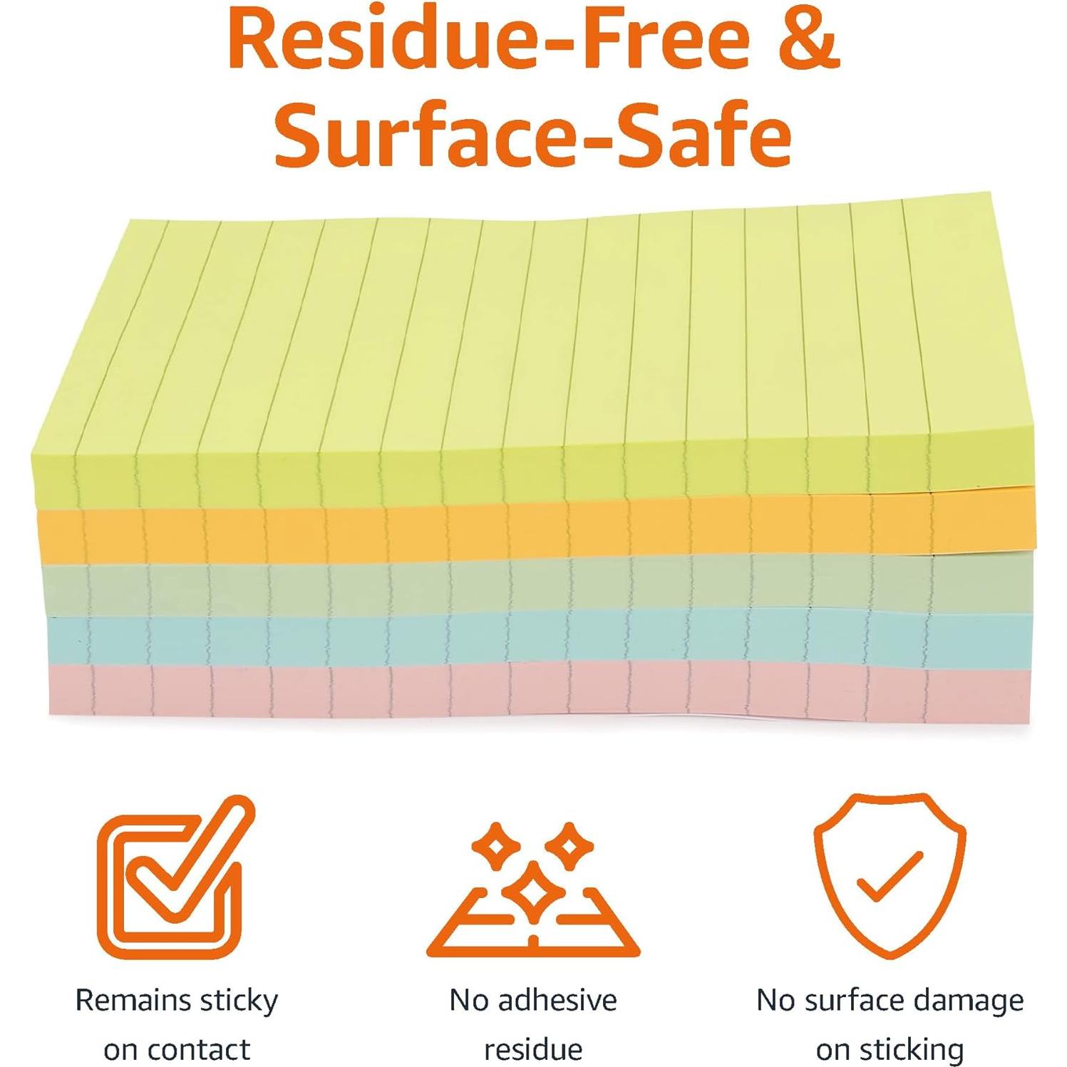 Notas Adhesivas Amazon Basics 10x15 cm, Paquete de 5, 500 Hojas