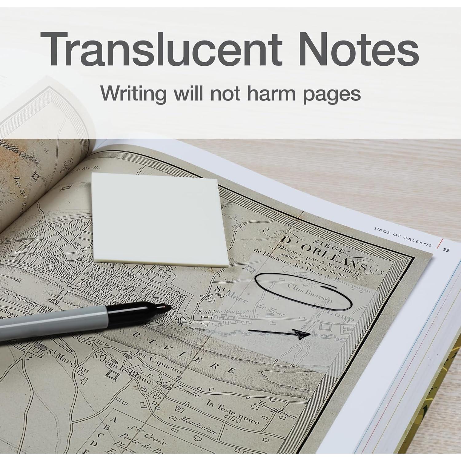 Notas Adhesivas Transparentes Redi-Tag 3x3 cm, 200 Hojas