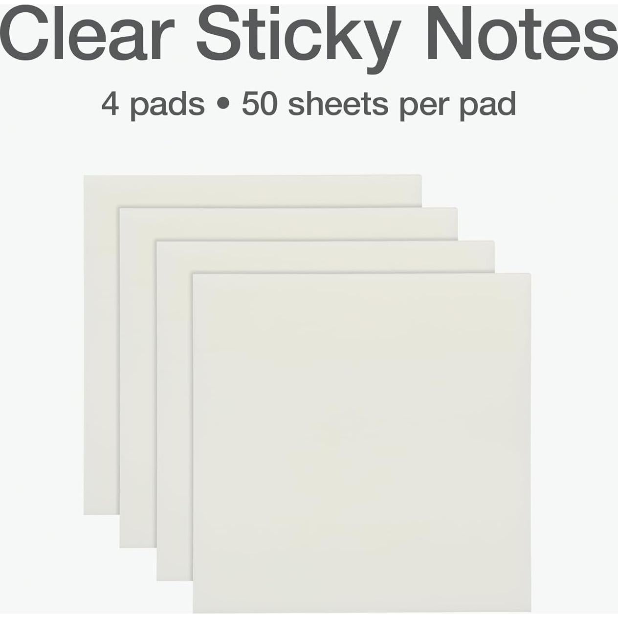 Notas Adhesivas Transparentes Redi-Tag 3x3 cm, 200 Hojas