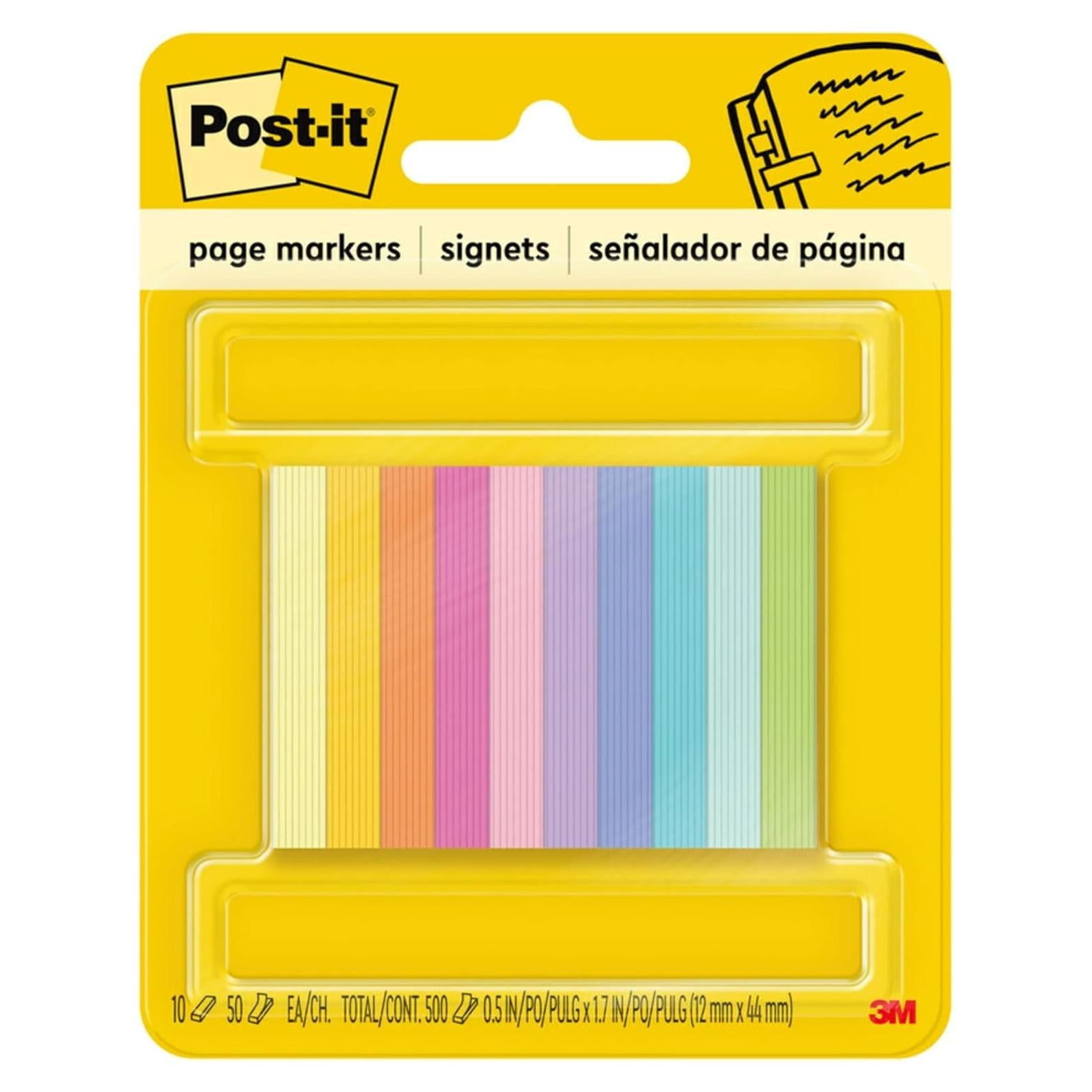 Marcadores de Página Post-it 1.27 cm x 5.08 cm, 50 Unidades