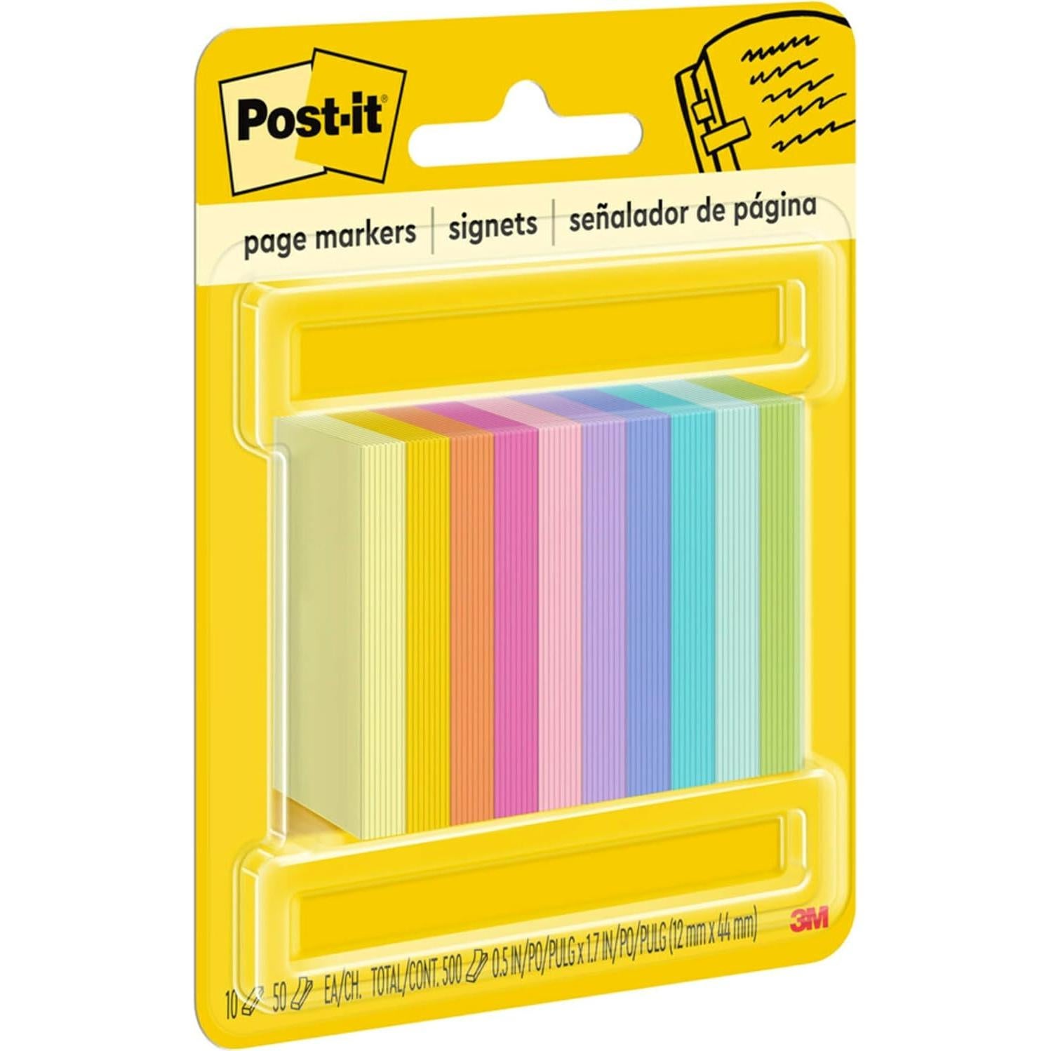 Marcadores de Página Post-it 1.27 cm x 5.08 cm, 50 Unidades