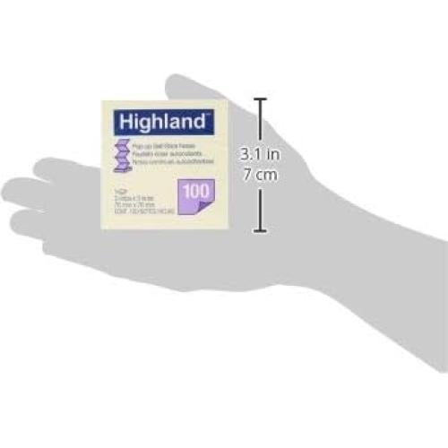 Notas Adhesivas Emergentes Highland Amarillo 7.6x7.6cm 12 Paquetes
