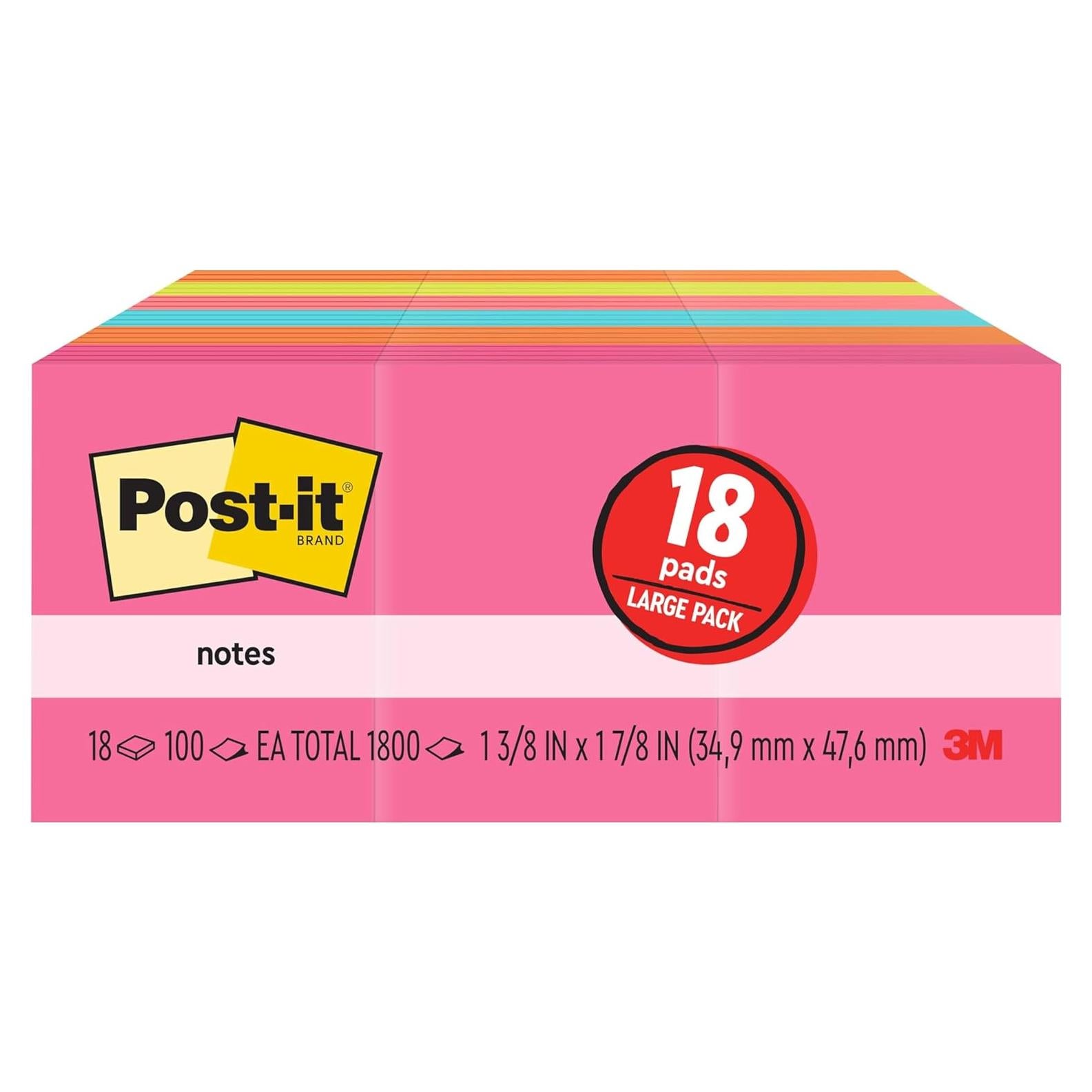 Notas Adhesivas Post-it 3M Poptimista 18 Blocs 100 Hojas