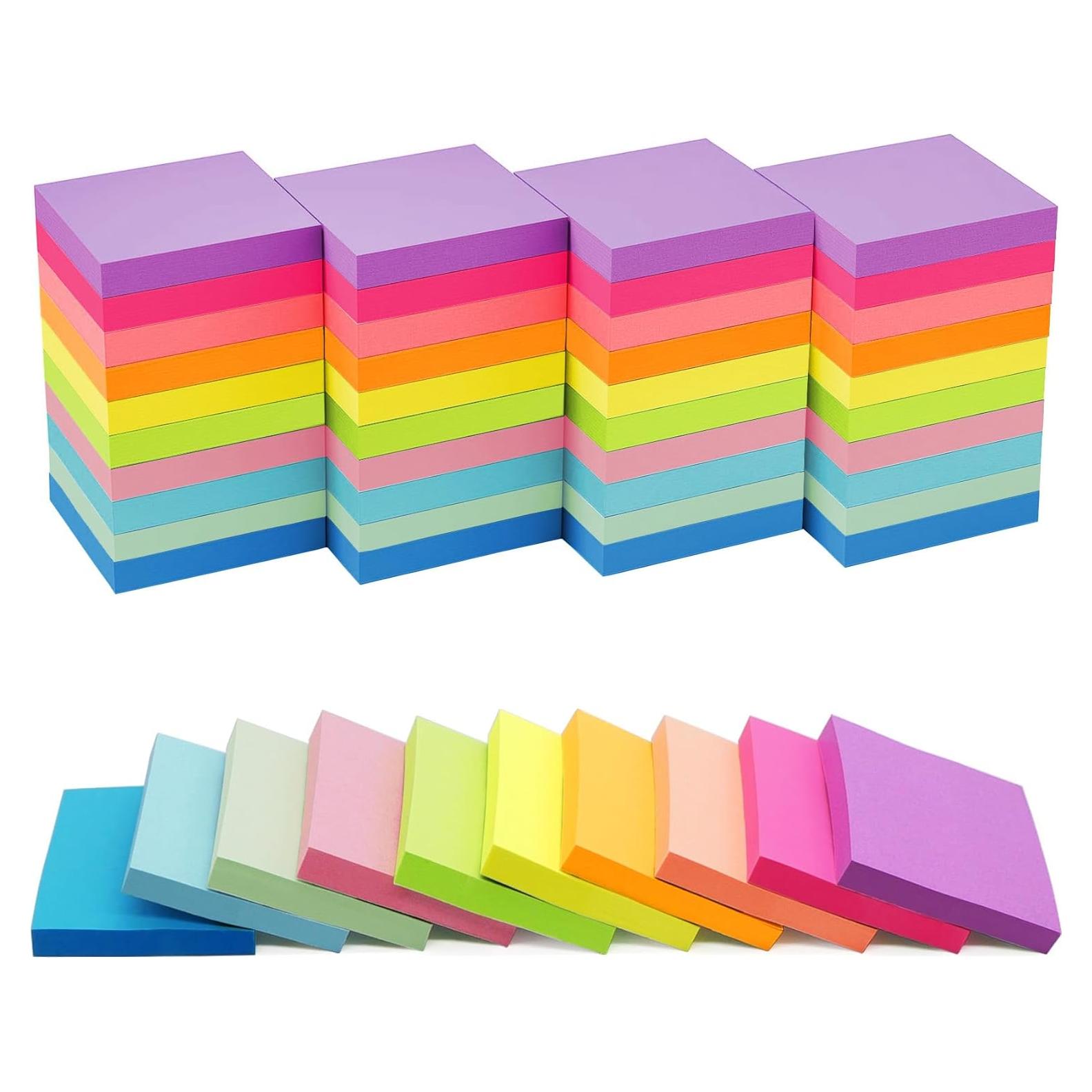 Notas Adhesivas HQCME 1.5x2" 40 Pads 10 Colores Brillantes