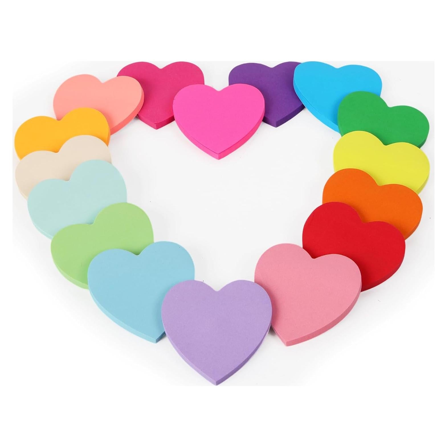 Notas Adhesivas Corazón EOOUT, 16 Colores, 960 Hojas 7.62cm