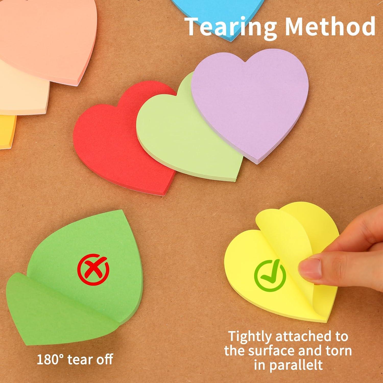 Notas Adhesivas Corazón EOOUT, 16 Colores, 960 Hojas 7.62cm