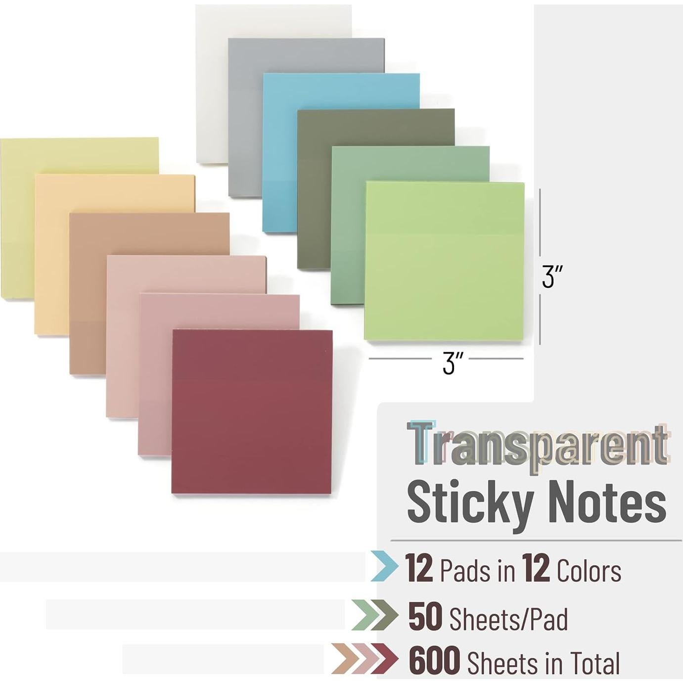 Notas Adhesivas Transparentes Mr. Pen 600 Hojas Vintage 7.62x7.62 cm