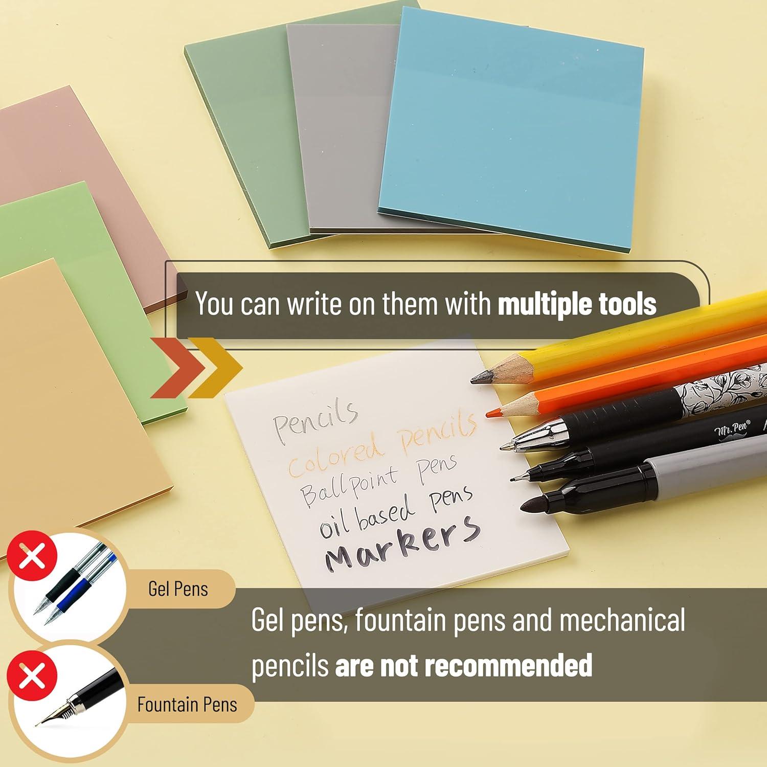 Notas Adhesivas Transparentes Mr. Pen 600 Hojas Vintage 7.62x7.62 cm