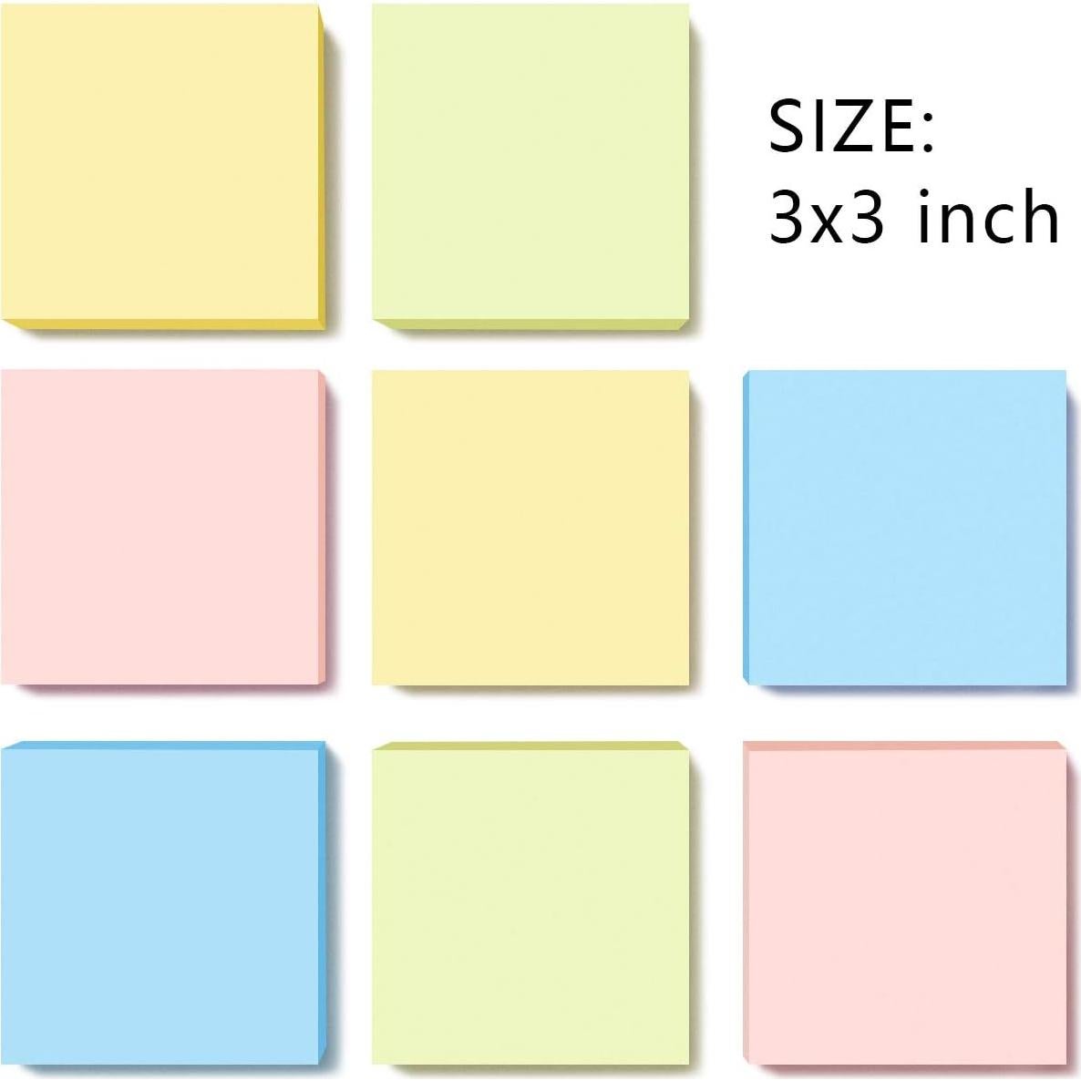 Notas Adhesivas Super Adhesivas Phthdoty 3x3 cm Colores Pastel