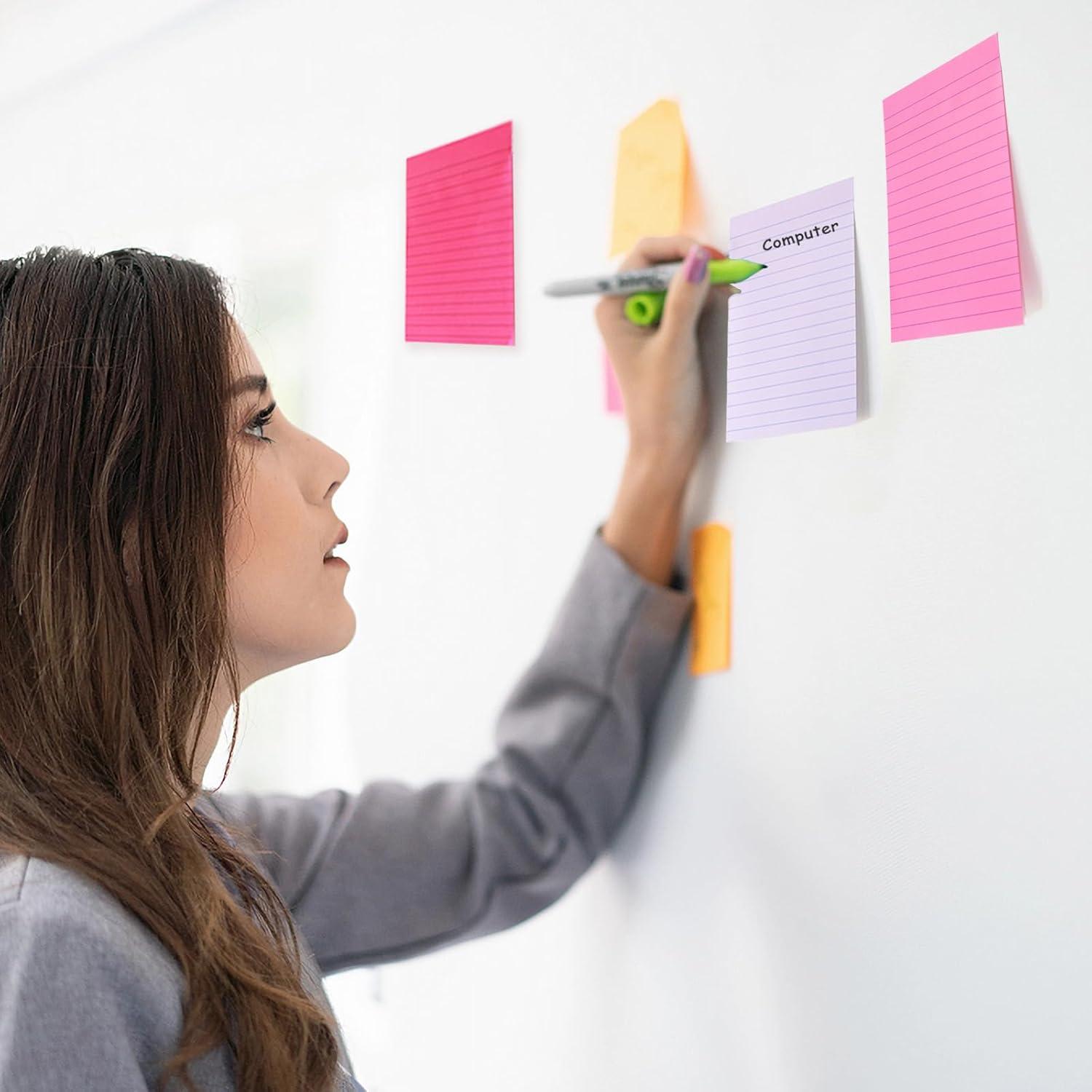 Notas Adhesivas Rayadas HQCME 10.16x15.24 cm 9 Blocs Rosa