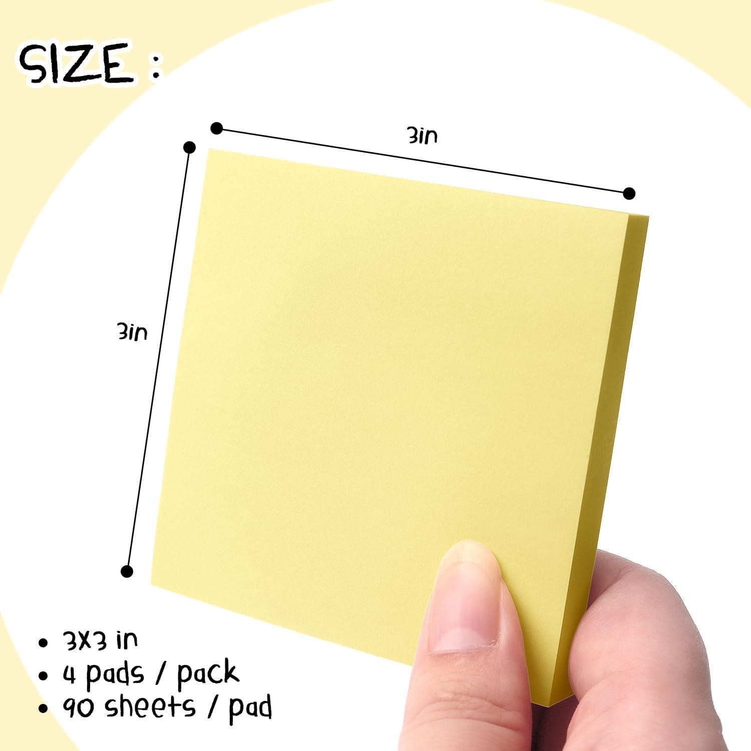 Notas Adhesivas Osboo Amarillo 7.6x7.6 cm 4 Bloc 360 Hojas