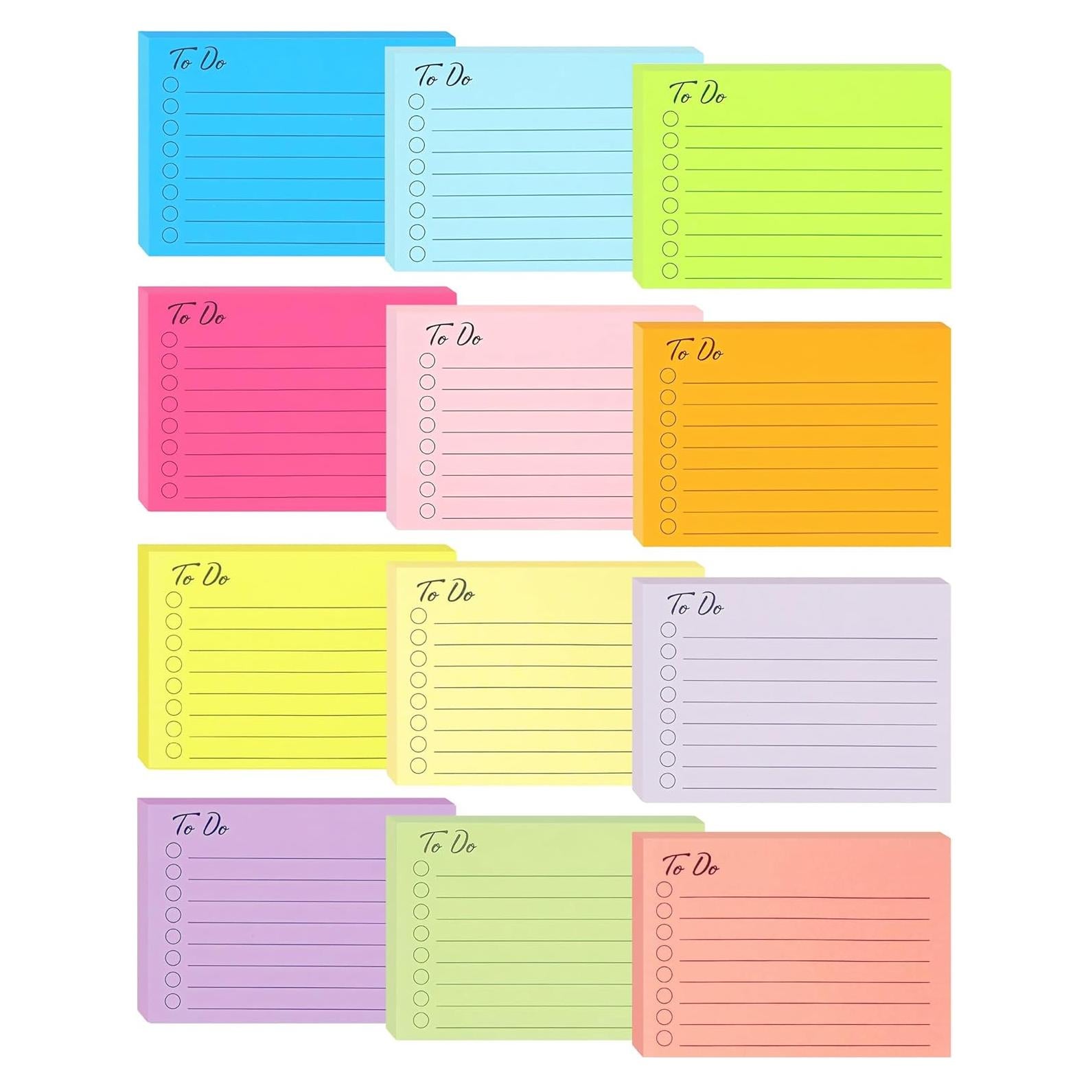 Notas Adhesivas HQCME 12 Colores 7.6x10.2 cm 504 Hojas