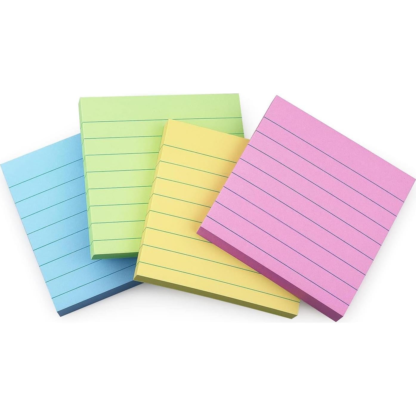 Notas Adhesivas Rayadas 7.62x7.62 cm Lobo Oriental Pastel 4 Paquetes