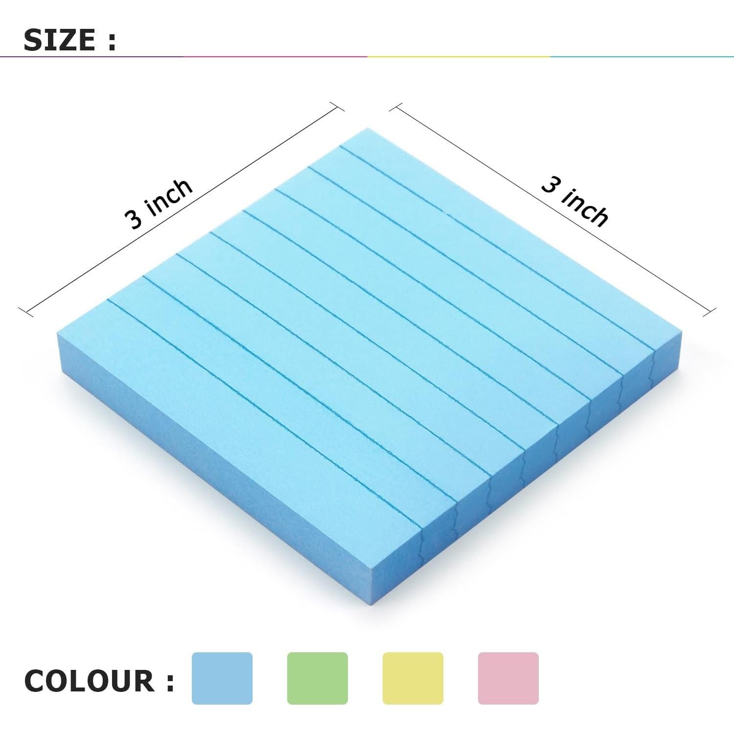 Notas Adhesivas Rayadas 7.62x7.62 cm Lobo Oriental Pastel 4 Paquetes