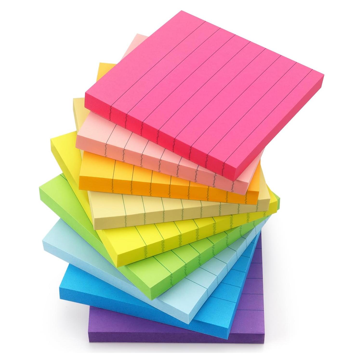 Notas Adhesivas Rayadas 3x3 Early Buy 9 Colores Brillantes