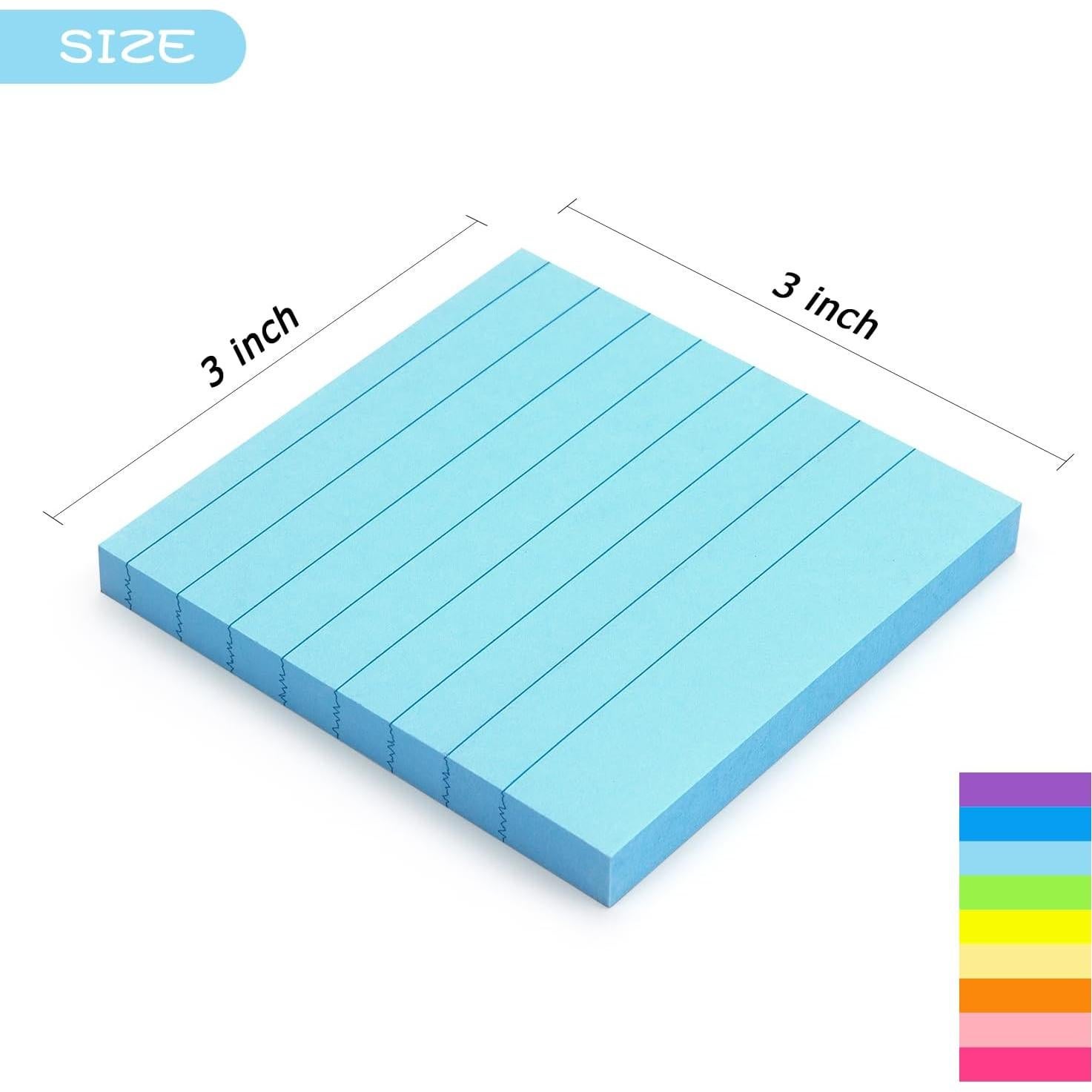 Notas Adhesivas Rayadas 3x3 Early Buy 9 Colores Brillantes