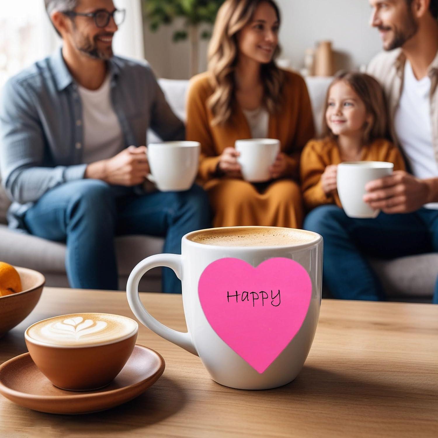 Bloc de Notas Adhesivas en Forma de Corazón HQCME 7.62 cm 9 Colores