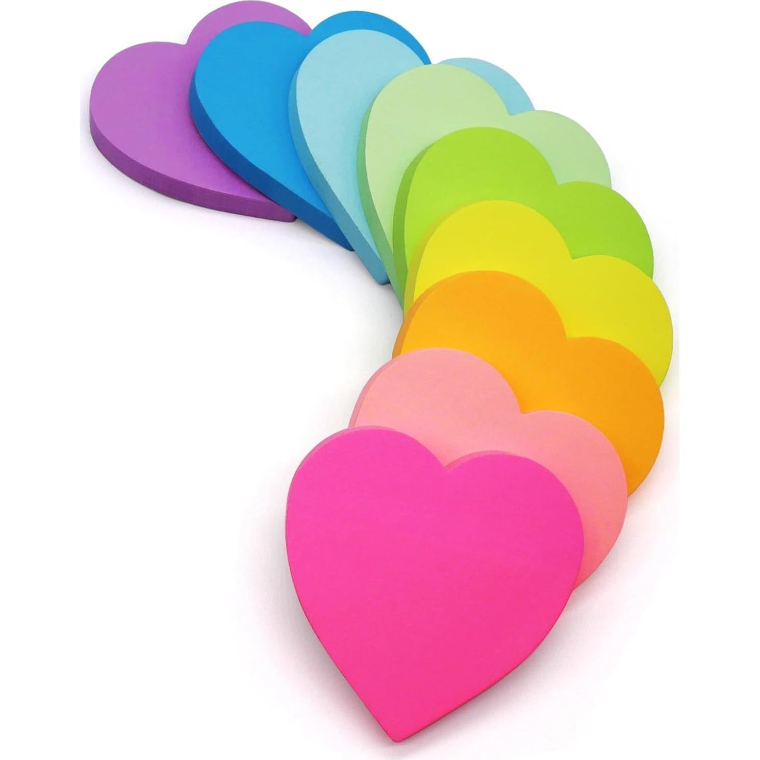 Bloc de Notas Adhesivas en Forma de Corazón HQCME 7.62 cm 9 Colores