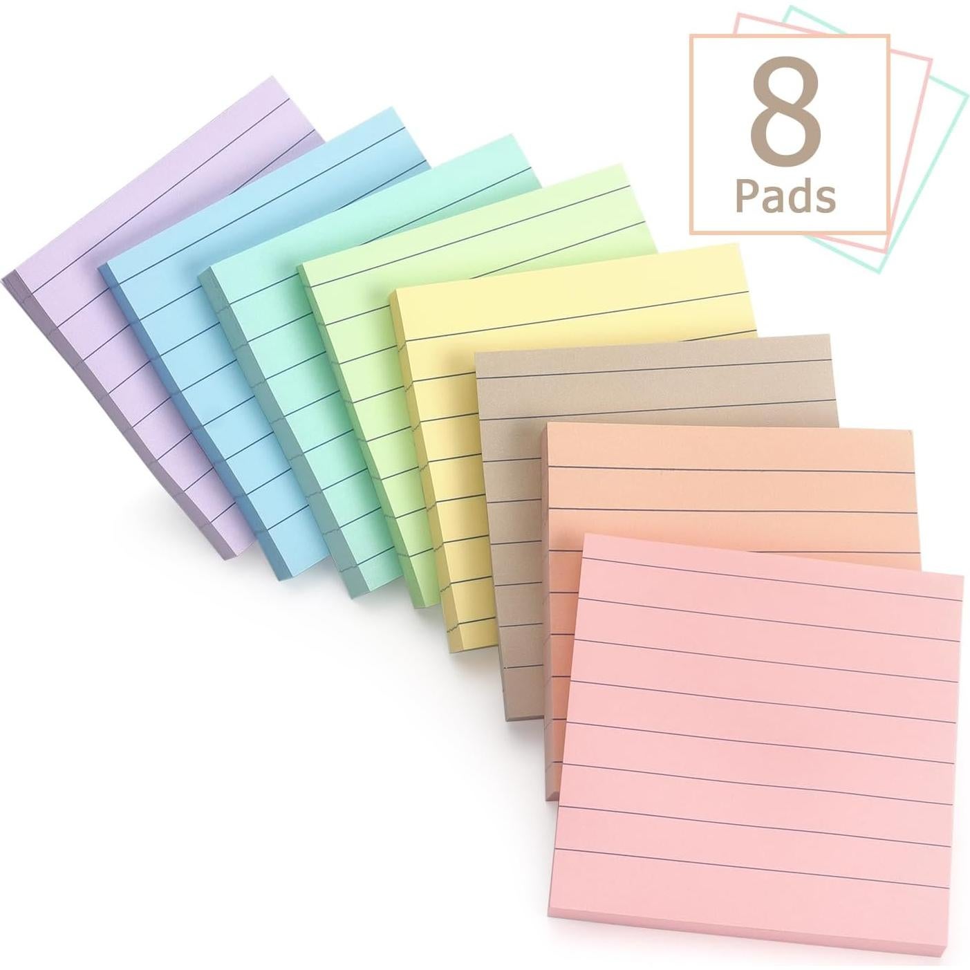 Notas Adhesivas Rayadas Lobo Oriental 3x3 cm, 640 Hojas