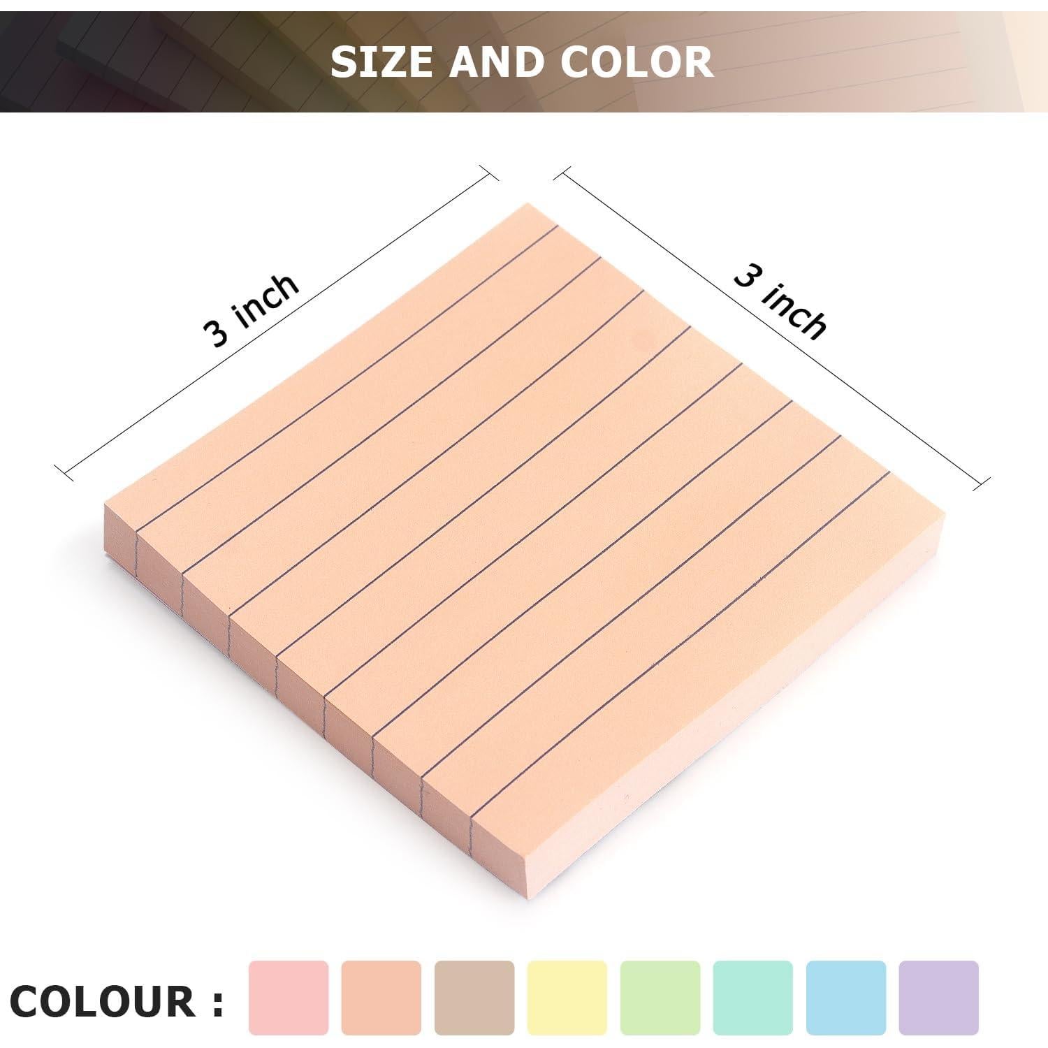 Notas Adhesivas Rayadas Lobo Oriental 3x3 cm, 640 Hojas