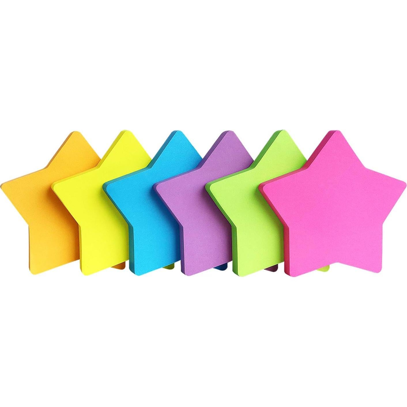 Notas Adhesivas Estrella SIMONA 6 Colores Brillantes 75 Hojas