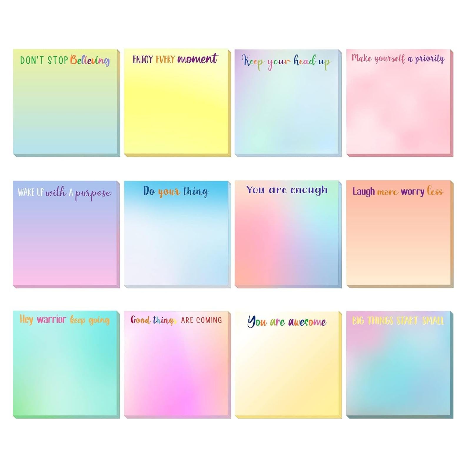 Zonon Notas Adhesivas Motivacionales 12 Piezas 7.6x7.6cm