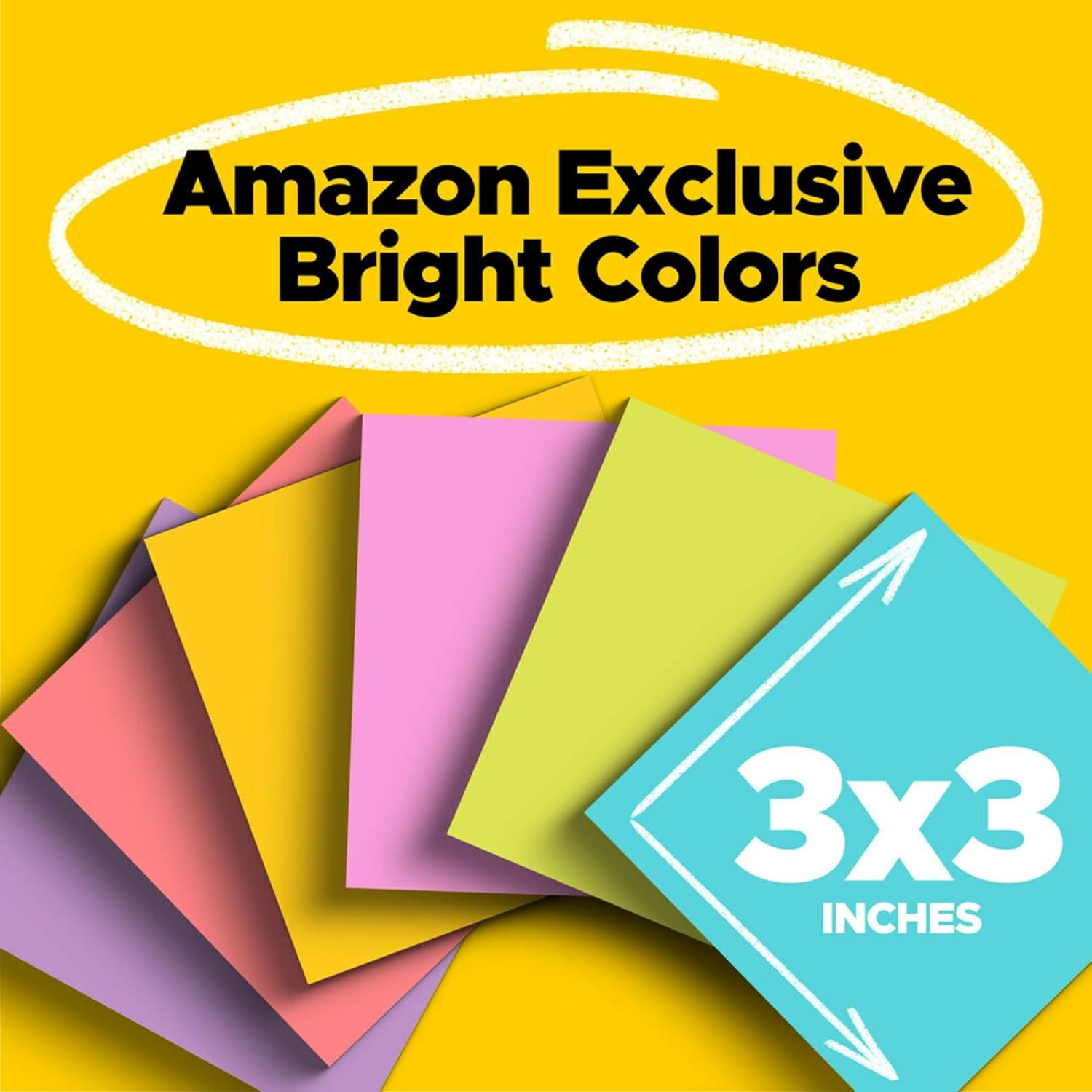 Notas Post-it Súper Adhesivas 3x3 cm 6 Bloc 90 Hojas Colores Brillantes