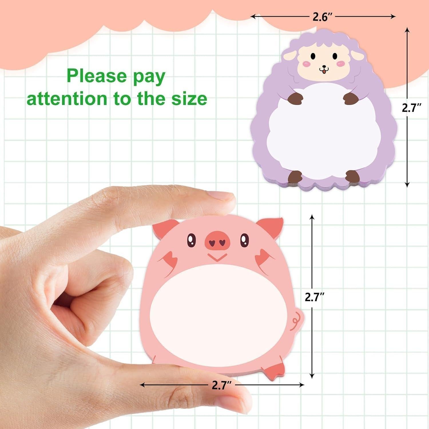 Bloc de Notas Adhesivas Lindas Tierra Elegante 24 Piezas Animales