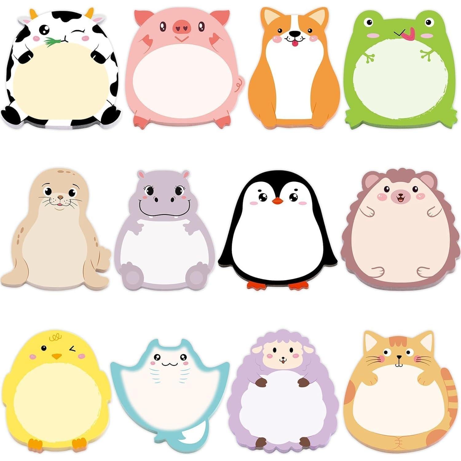 Bloc de Notas Adhesivas Lindas Tierra Elegante 24 Piezas Animales