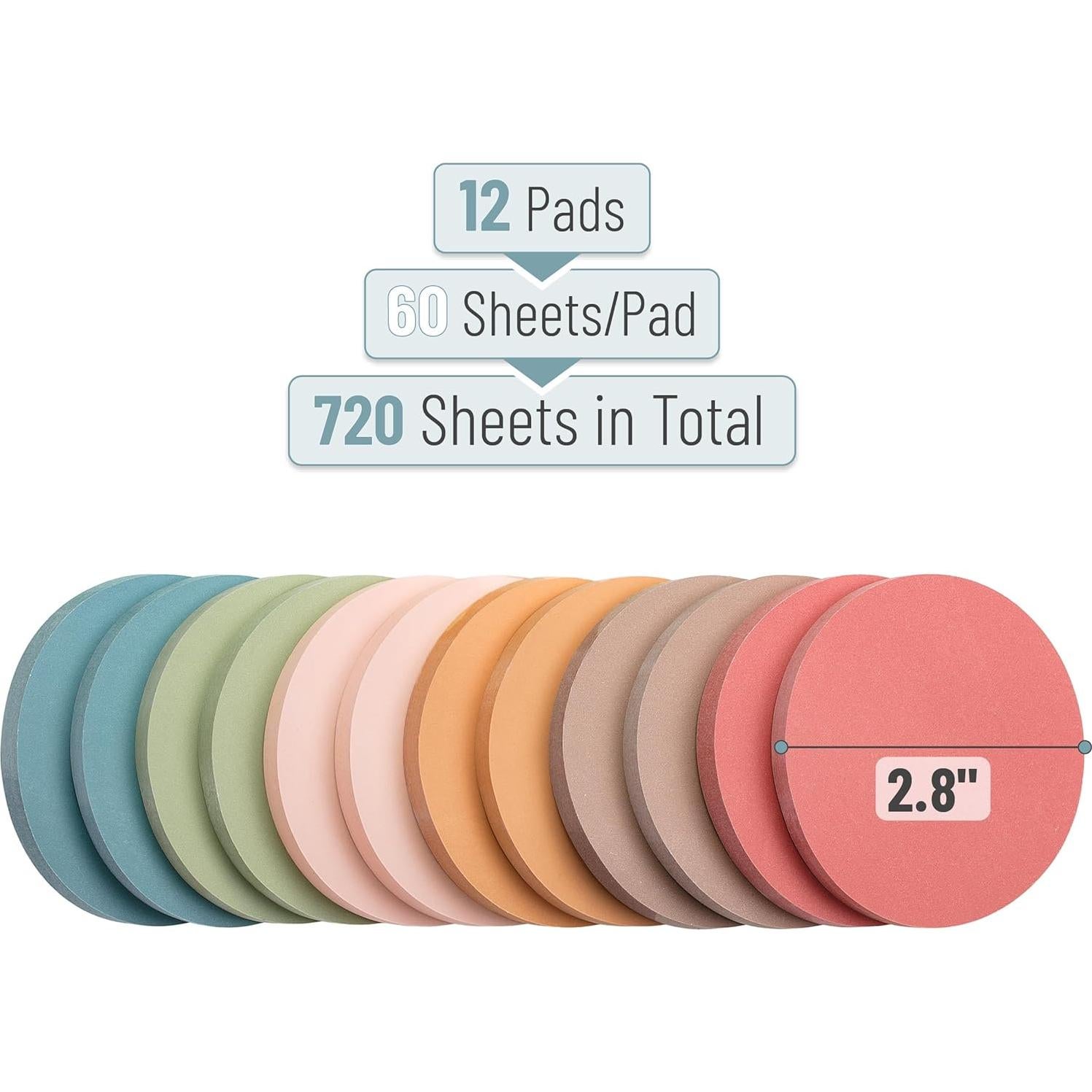 Notas Adhesivas Redondas Mr. Pen Vintage 12 Bloc 720 Hojas 7.1 cm