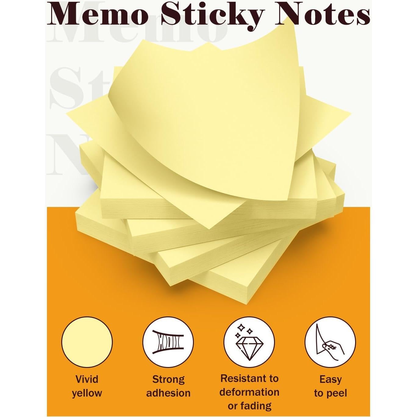Notas Adhesivas WeLiu Amarillas 7.62x7.62 cm 3600 Hojas