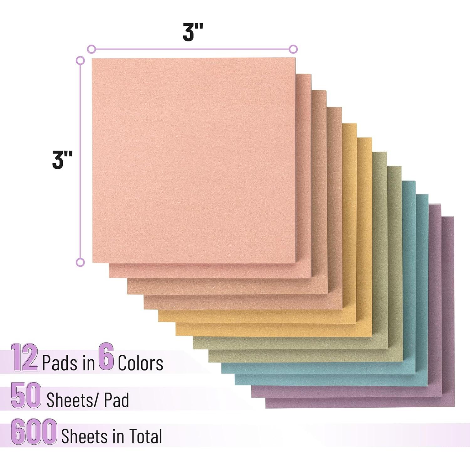 Notas Adhesivas Pastel Mr. Pen 7.62 cm x 7.62 cm - 12 Blocs